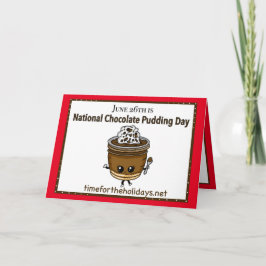 Cartão 26 de junho é o Dia Nacional do Pudim de Chocolate