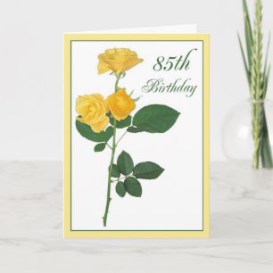 Cartão 2721 Feliz 85º aniversário, Rosas Amarelas