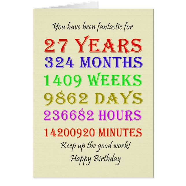 Cartão 27.º aniversário (Frente)