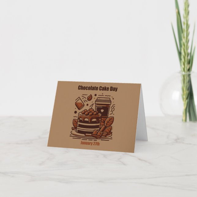 Cartão 27 de janeiro - Dia do bolo de chocolate (Frente)