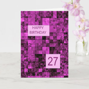 Cartão 27th Birthday Birthday Pink Pattern Card