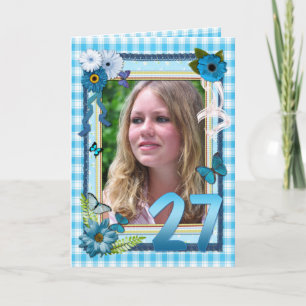 Cartão 27th photo card for a birthday