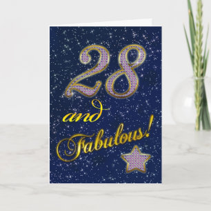 Cartão 28o aniversário para alguém fabuloso