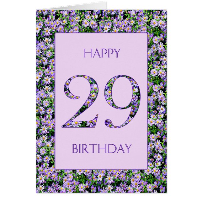 Cartão 29º Aniversário das Estrelas Roxas (Frente)