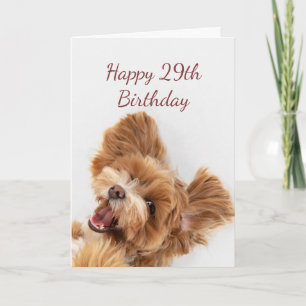 Cartão 29º Aniversário Diversão Começou Cachorro Cach