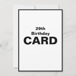 Cartão 29º Vinte e Nono 29 Vinte e nove 2-9 Aniversário