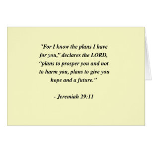 Cartão 29:11 de JEREMIAH