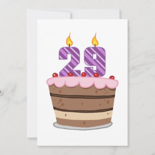 Cartão 29 anos no Bolo de Aniversário