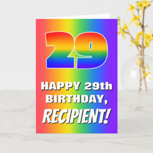 Cartão 29.o aniversário: Padrão Divertido e colorido do