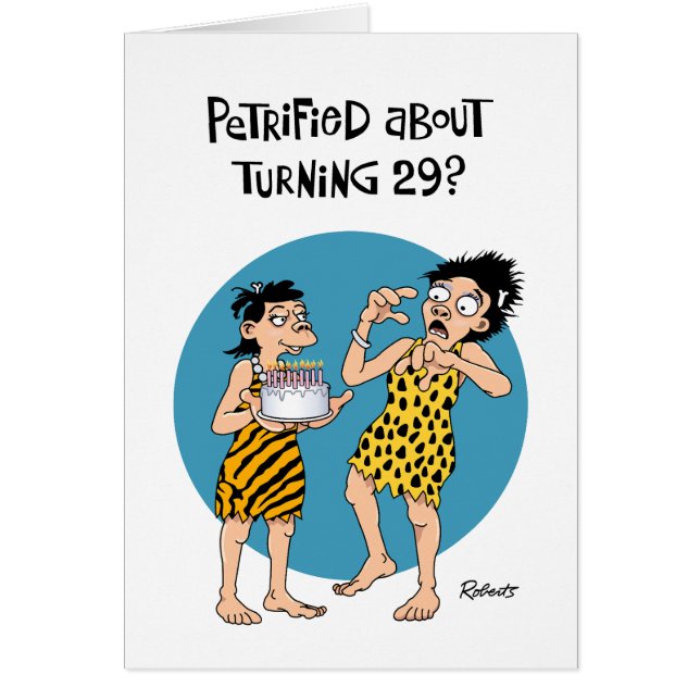Cartão "29o" aniversário engraçado outra vez (Frente)