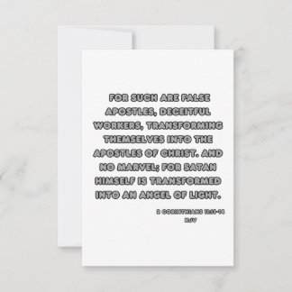 Cartão 2 Corinthians 11:13-14 Bíblia KJV Verso Saudação