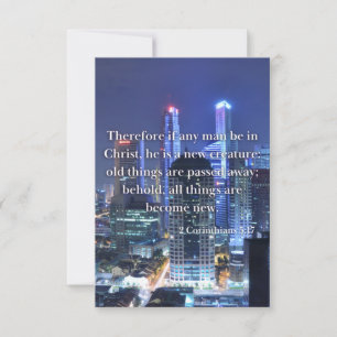 Cartão 2 Corinthians 5:17 Bíblia Verso Pic Saudação Plana