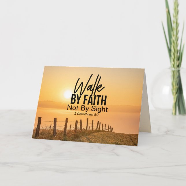 Cartão 2 Corinthians 5:7 Caminhada por Faith Bíblia Verse (Frente)
