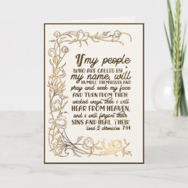 Cartão 2 Crônicas 7:14 Se Minha Pessoas Rezar