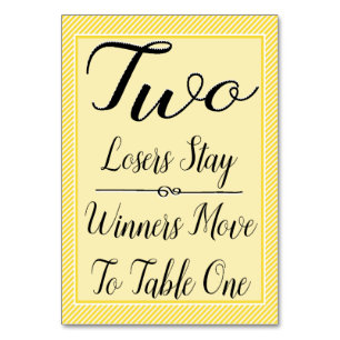 Cartão #2 da mesa de Bunco - listra amarela à moda