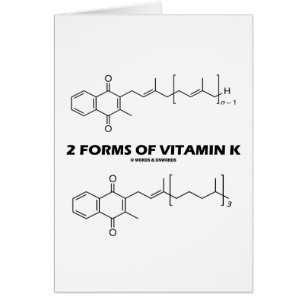 Cartão 2 formulários da vitamina K (moléculas químicas