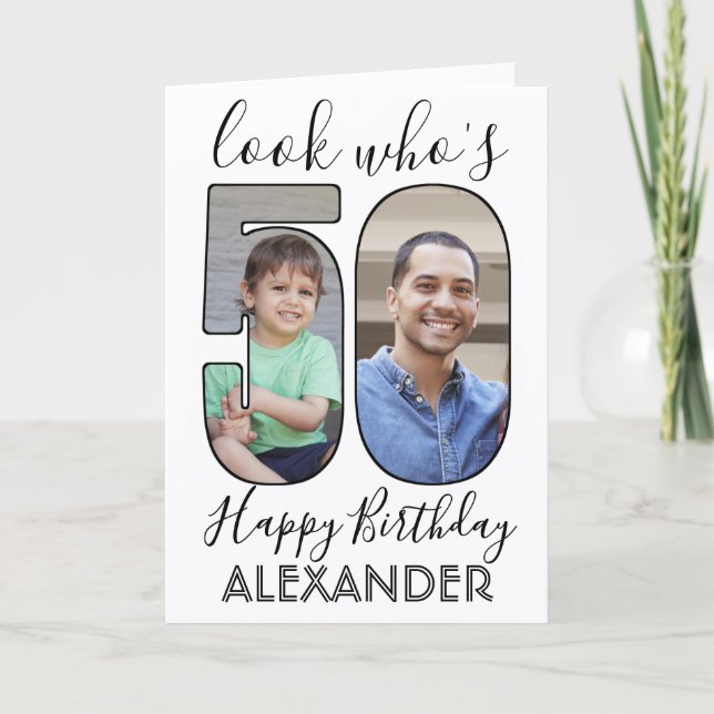 Cartão 2 Foto: Quem tem 50 50 Fotos de Aniversário (Frente)