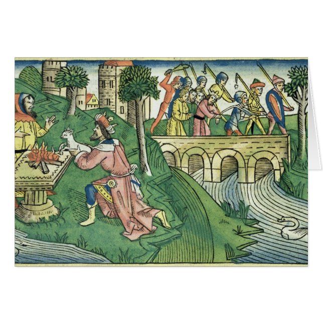 Cartão 2 reis 16 9-16 as pessoas de Damasco são tomados c (Frente Horizontal)