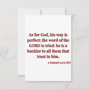 Cartão 2 Samuel 22:31 Bíblia KJV Verse Flat Greeting