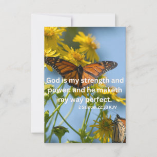 Cartão 2 Samuel 22:33 KJV Escritura de Bíblia saudação