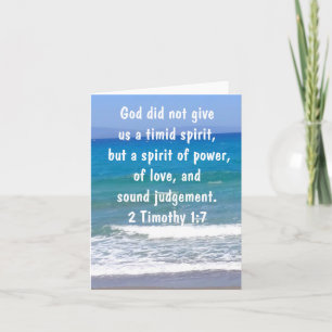 Cartão 2 Timothy 1:7 Cristãos não são Bíblias Timid Verse