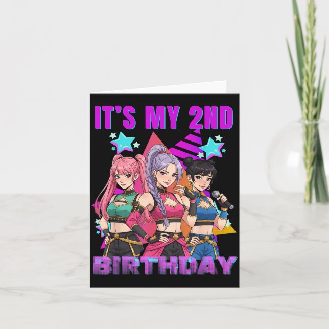 Cartão 2 Years Old Birthday K P Kids 2nd Birthday Girls K (Frente)