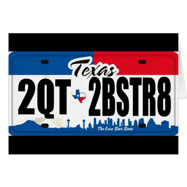 Cartão 2QT2BSTR8:  Texas (Frente Horizontal)