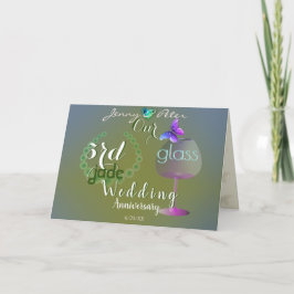 Cartão 3º Aniversário de Casamento Jade e Glass