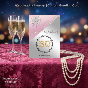 Cartão 30º Aniversário de Casamento Pérola e Diamante E