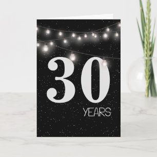 Cartão 30 Aniversário com Luzes e Estrelas