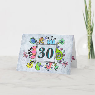 Cartão 30 aniversário de 30 anos Anniversário personaliza
