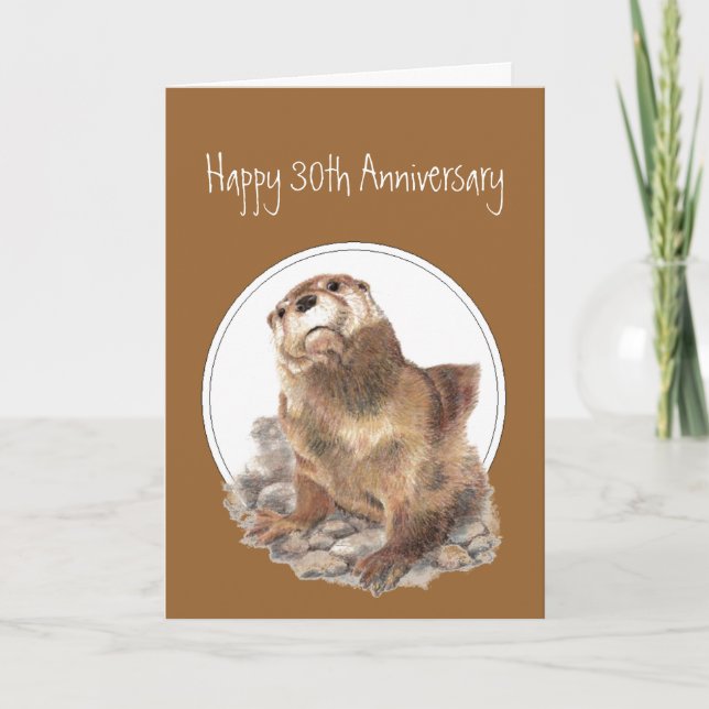 Cartão 30 Aniversário Otter Seja Orgulhoso, Parabéns (Frente)