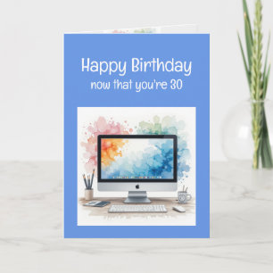 Cartão 30 anos de idade de diversão