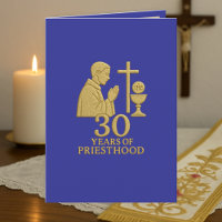 30 Anos de Sacerdócio Dourado Elegante Católico