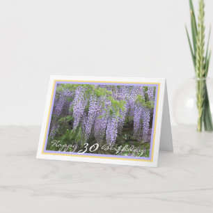 Cartão 30 Bday Amy Purple Wisteria Elegante Quadro de Our