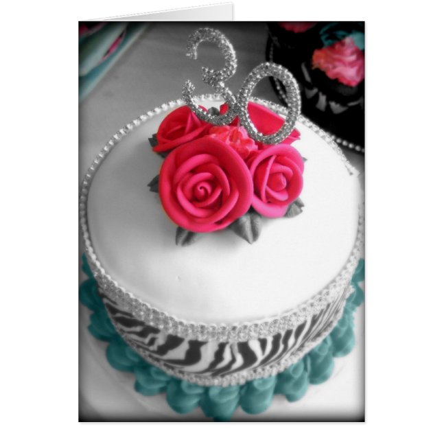 Cartão 30 Bolo de Rasbra Stripe (Frente)