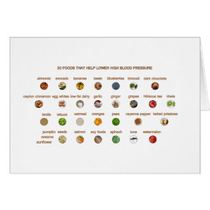 Cartão 30 Comidas baixam naturalmente a pressão arterial