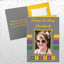 Cartão 30 hoje adicione foto e nome cinza aniversário ama