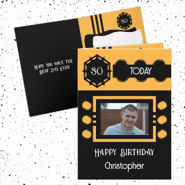 Cartão 30 hoje adicione o nome da foto no aniversário lar