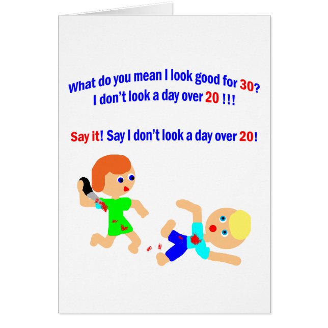 Cartão 30 não um dia sobre 20 (Frente)