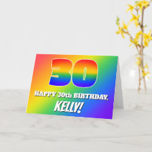 30th Birthday: Multicolored Rainbow Pattern # 30