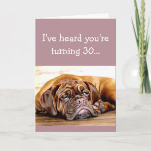 Cartão 30th Birthday No Day without Naps Sleeping Dog