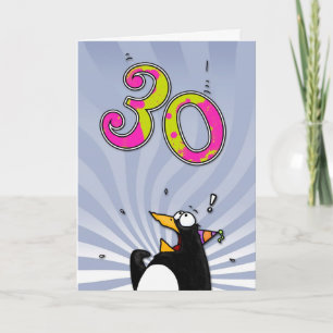Cartão 30th Birthday - Penguin Surprise Card
