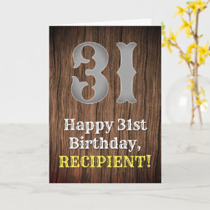 Cartão 31.º Aniversário: Country Western Inspirou Olhar, 