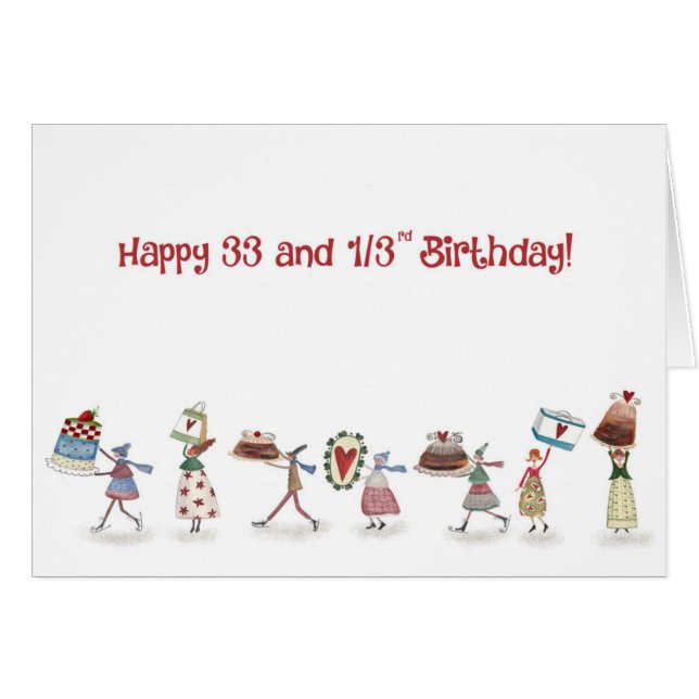 Cartão 33 1/3 de tea party (Frente Horizontal)