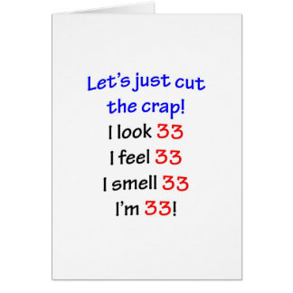 Cartão 33 deixe-nos cortar o excremento
