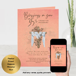 Cartão 35.ª ORDENAÇÃO ANIVERSARY Padre Ministro