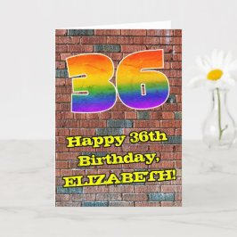 Cartão 36º aniversário: Arco-Íris 36 inspirado no Grafite