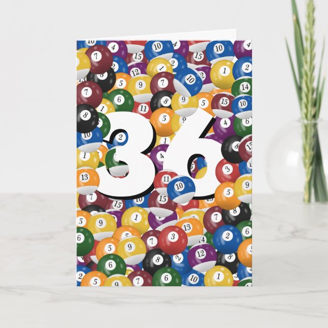 Cartão 36º aniversário Billiard Balls (Frente)