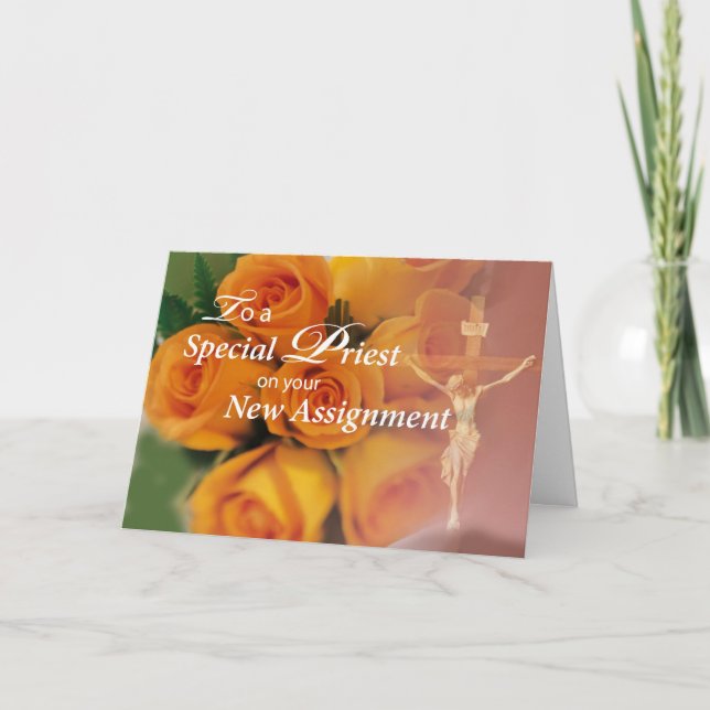 Cartão 3764 bênçãos ao padre na atribuição nova (Frente)